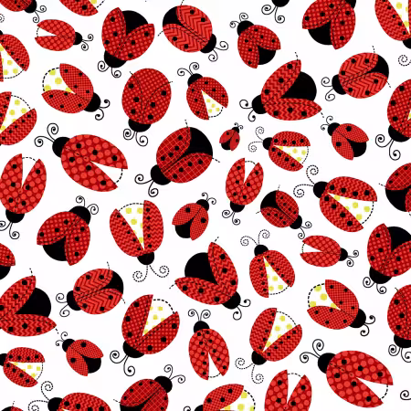 Fun Flannels Lady Bugs White # 447461